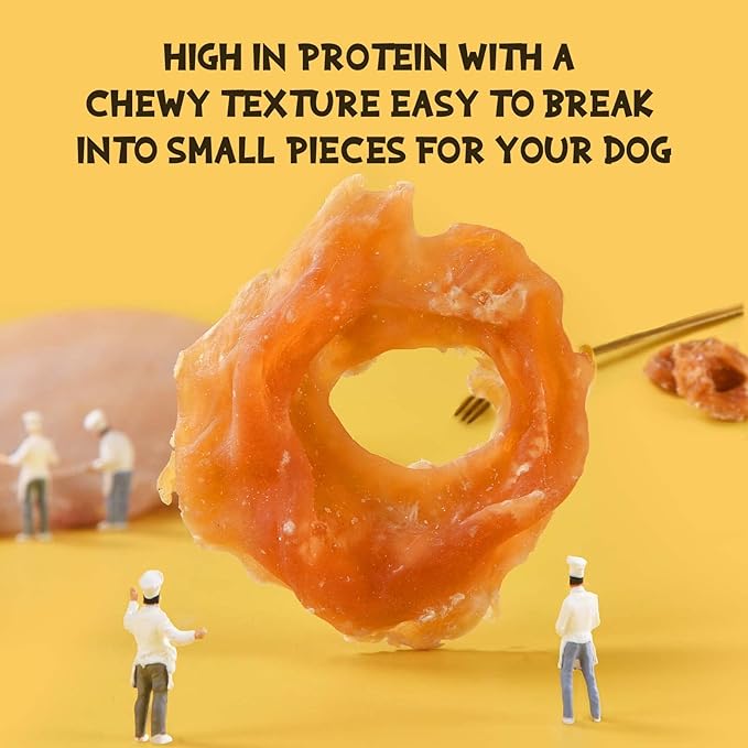 ASMPET Dog Treats Chews, Chicken Rings, Soft Chewy Snacks for Training Rewards 10.6 oz-Mewly Pet