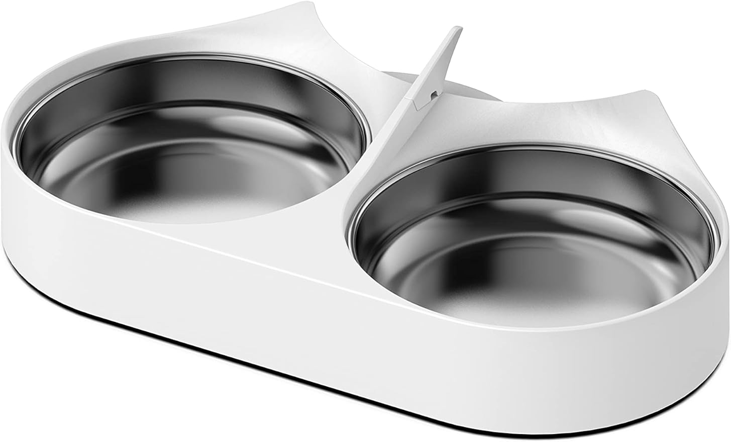 PETLIBRO Pet Food Splitter with Stainless Steel Bowls, Automatic Cat Feeder Bowls for Two Cats or Dogs, Suitable for PETLIBRO Automatic Cat Feeder PLAF005, PLAF006, PLAF103, PLAF203, White-Mewly Pet