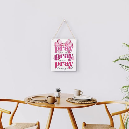 Pink Room Decor Christian Wall Decoration Bedroom Decor for Teen Girls Pink Dorm Room Decoration Bible Verses Wall Decor for Women Gift, Wooden Sign Wall Art Easter Decoration for Farmhouse Home Porch Bedroom Office