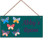 Personalized Sign Fantasy Butterfly Themed For Girls Room Nursery Door Decor,Custom Name Wall Art Decor for Kids Room Decorative Plate for Boys Bedroom