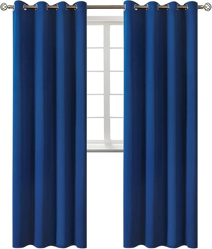 BGment Blackout Curtains for Bedroom - Grommet Thermal Insulated Room Darkening Curtains for Living Room, 52 x 120 Inch, 2 Panels, Royal Blue