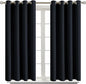 BGment Blackout Curtains for Living Room - Grommet Thermal Insulated Room Darkening Curtains for Bedroom, Set of 2 Panels (52 x 45 Inch, Black)
