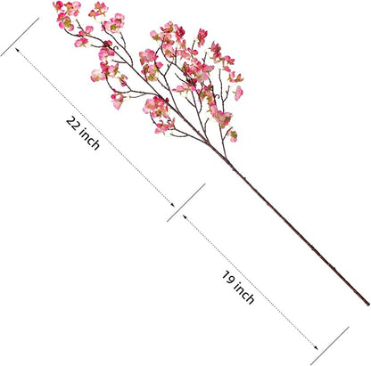 4 Pcs Artificial Cherry Blossom Flower Branches, Bulk Silk Faux Flowers Real Touch Bouquet for Home Wedding Party Centerpieces Spring Summer Decor, Vase Not Included(Deep Pink)