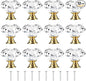 Tomorotec Elegant Crystal Diamond-Shaped Glass Drawer Pulls - Set of 12 with Golden Base and Screws, 1.2 inch/30mm - Ideal for Kitchen, Bathroom, Dresser and Wardrobe Cabinets