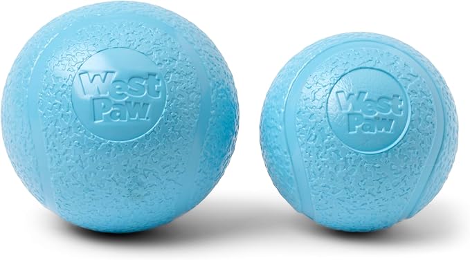 WEST PAW Boundr Ball Dog Fetch Toy – Bouncing Toys for Dogs, Fetch, Catch, Chewing, Play – Floatable, Recyclable Balls – Small Aqua Blue/Dandelion Yellow 2-Pack-Mewly Pet