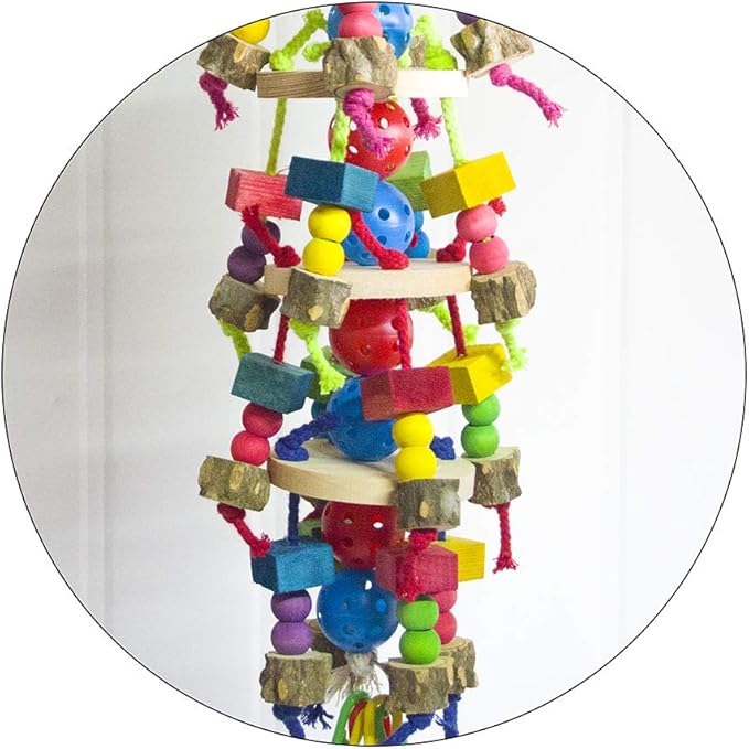 Deloky Large Parrot Toys - Natural Wood Large Bird Chewing Toys Suggested for Macaws cokatoos,African Grey and a Variety of Large Amazon Parrots-Mewly Pet