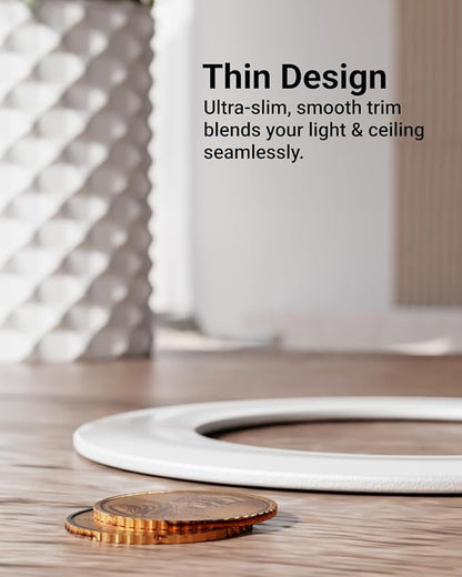 Sunco 12 Pack Goof Rings for 4 Inch Recessed Lights White Can Light Goof Trim Ring, Outer Diameter 6.7-inch, Inner Diameter 4.25-inch, Durable Plastic Design, Matte Finish, Flush Mount