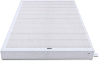 Amazon Basics Smart Box Spring Bed Base, 9-Inch Height Mattress Foundation, Tool-Free Easy Assembly, King, 79"L x 75.5"W x 9"H, White