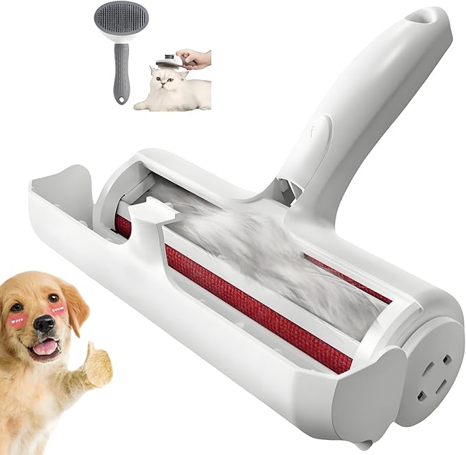 Roller Pet Hair Removal Tool，Reusable Lint Roller - Cat and Dog Hair Remover for Furniture，Dog Brush for Shedding，Portable Multi-Surface Fur Removal Tool (Sofas,Carpets,Clothing,Bed Sheet)-Mewly Pet