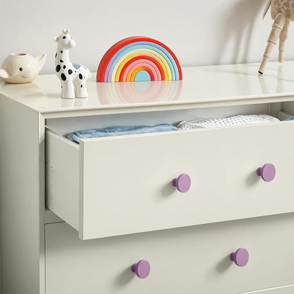 Ravinte 5 Pack Cabinet Knobs Purple Kitchen Cabinet Knobs Round Dresser Drawer Pulls Closet Door Pulls 1-1/5 Inch