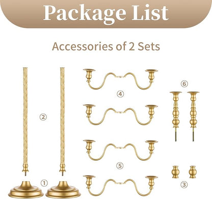 Sziqiqi 28In Floor Candelabra Tall Taper Candlestick for Candle and Floral Metal Candle Holders Table Centerpiece for Wedding Party Event Room