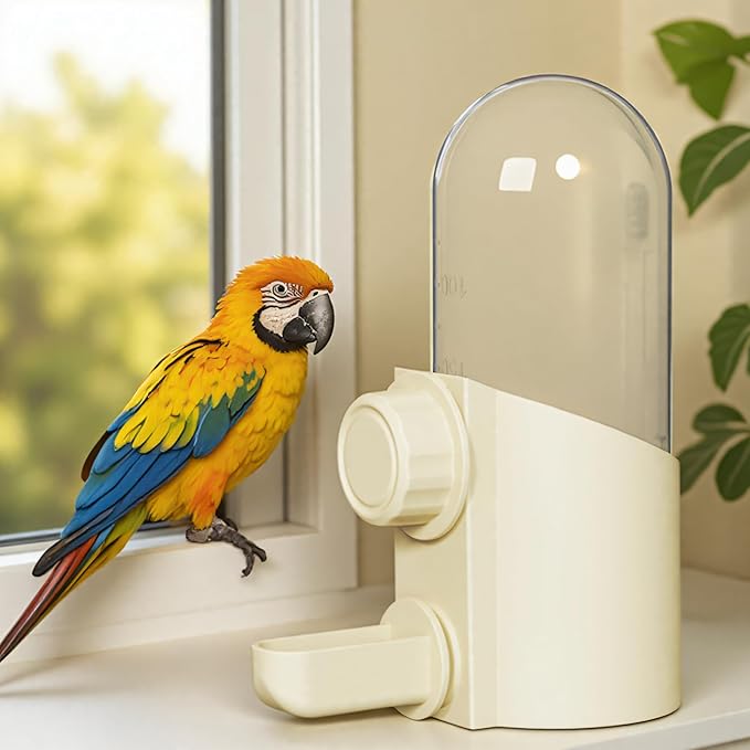 Automatic Hanging Bird Water Bottle - No Drip Cage Mounted Waters Feeder for Parakeets, Cockatiels, Budgies, Lovebirds, Finches, Canaries, Parrots (Bird Cage Accessories Travel Essential)-Mewly Pet