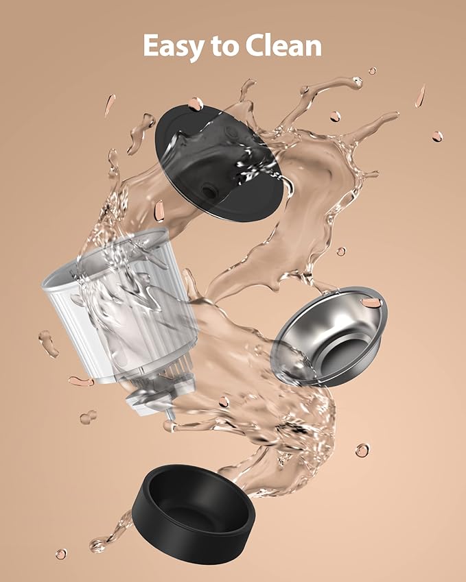 Petory Timed Automatic Cat Feeders - 4L Programable Dry Food Dispenser for Cats and Small Medium Dogs 6 Meals with Desiccant Bag Dual Power Supply 10S Voice Recorder-Mewly Pet