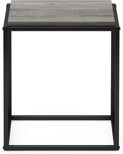 Furinno Moretti Cube Modern Stackable End Table Shelf, French Oak Grey