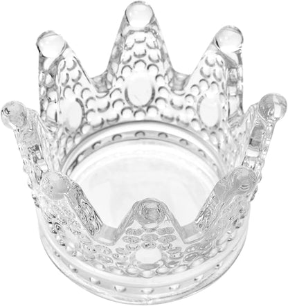 SOUJOY 18 Pack Tealight Candle Holder, Glass Crown Candle Holder, Crystal Votive Candle Stand for Dining Table Centerpiece Home Decor Wedding Part