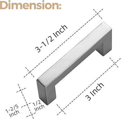 Ravinte 50 Pack 3 Inch Square Cabinet Handles Satin Nickel Pulls Brushed Nickel Drawer Pulls Kitchen Cupboard Hardware for Cabinets Cupboard Drawer Handles