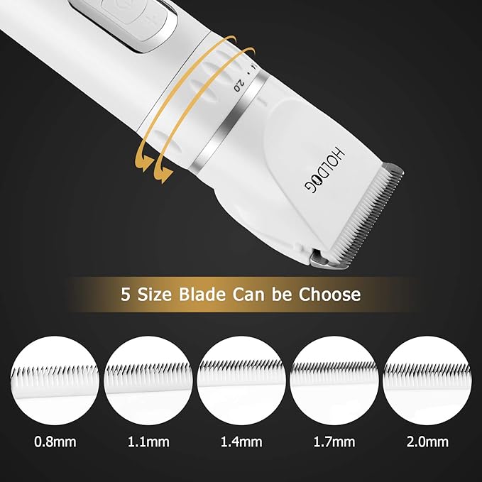 Dog Clippers Professional Heavy Duty Dog Grooming Clipper 3-Speed Low Noise High Power Rechargeable Cordless Pet Grooming Tools for Small & Large Dogs Cats Pets with Thick & Heavy Coats-Mewly Pet