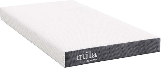 Modway Mila 6” Twin Mattress - Firm 6 Inch Twin Mattress - 10-Year Warranty ,White