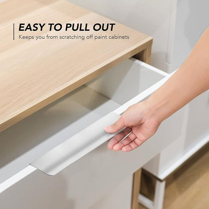 Ravinte Hardware 8 Pack Silver Cabinet Handles, 5.9 Inch (150mm) Finger Edge Pulls, 5 Inch Hole Center, Finger Pulls for Cabinets