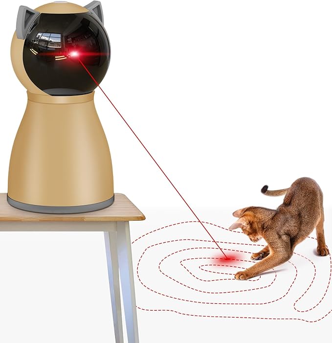 Interactive Cat Laser Toy Automatic for Indoor Cats,Real Random Trajectory Rechargeable Laser Cat Toys for Indoor Cats/Kittens/Dogs-Mewly Pet