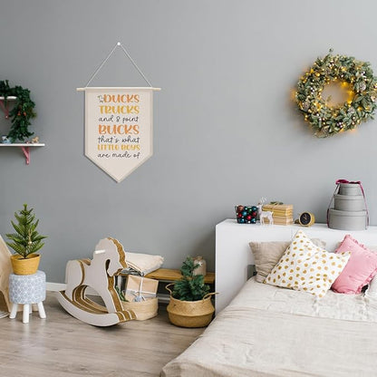 Nursery Decor Boy Room Decor, Gamer Room Decoration, Boho Twin Bedroom Sign, Canvas Hanging Flag Banner Wall Sign Decorations Gift for Bedroom Playroom Front Door