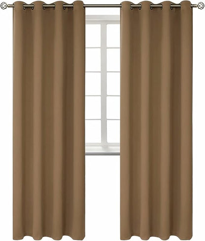 BGment Blackout Curtains for Living Room - Grommet Thermal Insulated Room Darkening Curtains for Bedroom, 2 Panels of 52 x 84 Inch, Taupe