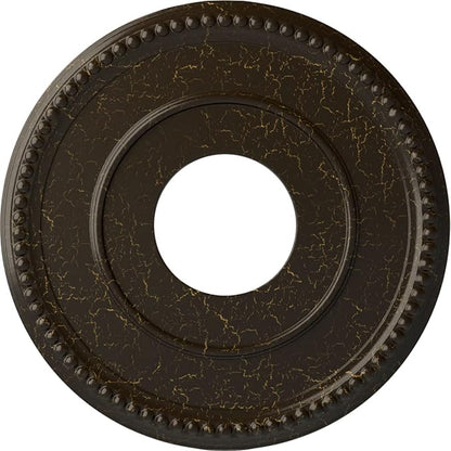 Ekena Millwork CM12BRSHC 12-1/2" x 3-7/8" x 3/4" Bradford Ceiling Medallion, Stone Hearth Crackle