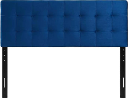 Modway Lily Queen Biscuit Tufted Performance Velvet Headboard, Navy
