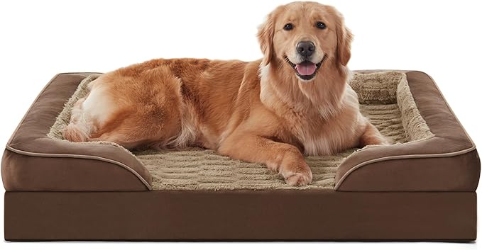 FURTIME Orthopedic Bed for Large Dogs, XL Washable Dog Beds Large Sized Dog, Comfy Supportive Foam Pet Couch Bed with Removable Washable Cover, Waterproof Extra Large Sofa Bed Foam and Nonskid Bottom-Mewly Pet