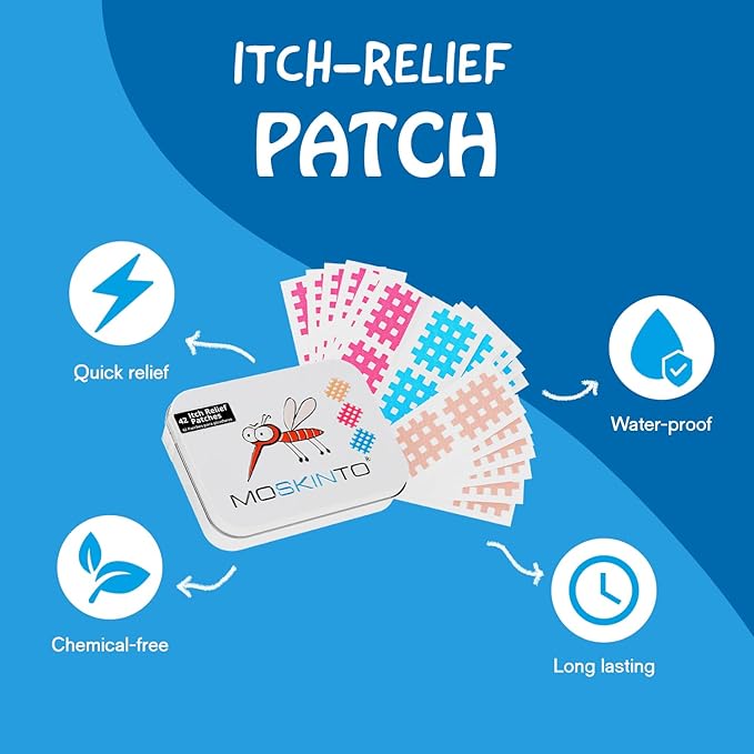 Moskinto The Original Mosquito Itch Relief Patches for Kids & Adults, Bug Bite Patches Soothe Swelling & Itching, Anti Itch Bug Bite Relief, Suction Tool Alternative, Family Pack, 42 Count, Pack of 2-Mewly Pet
