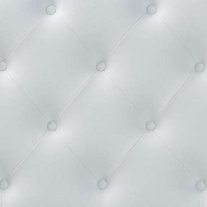 Baxton Studio Myra Modern and Contemporary Full Size White Faux Leather Upholstered Button-Tufted Scalloped Headboard