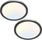zemty 2Pack LED Ceiling Light Fixture 6.5 Inch, 12W 1200lm Ceiling Mount Light Fixtures, Adjustable 3000K 4000K 6500K, Round Flat Ceiling Lamp for Bathroom Closet Hallway Laundry (Black)