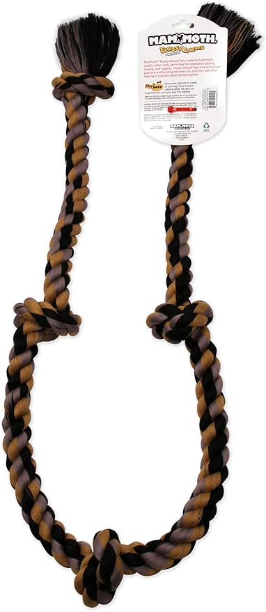 Mammoth Flossy Chews Color Rope Tug – Premium Cotton-Poly Tug Toy for Dogs – Interactive Dog Rope Toy – Tug Dog Chew Toy-Mewly Pet