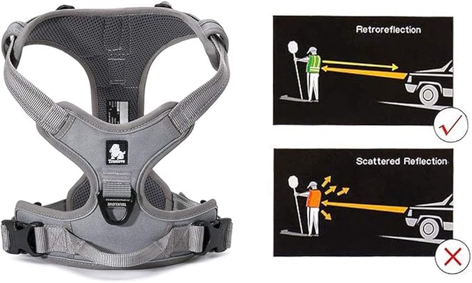 Truelove No Pull Dog Harness with Easy Control Handle and 2 Leash Attachments,Reflective Adjustable Pet Vest-Mewly Pet
