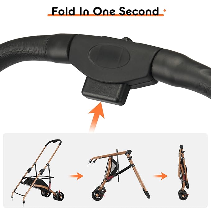 3-in-1 Foldable Pet Stroller for Medium Dogs & Cats (50lbs) - Detachable Carrier, Car Seat, Storage Basket, 5" Lockable Wheels-Mewly Pet