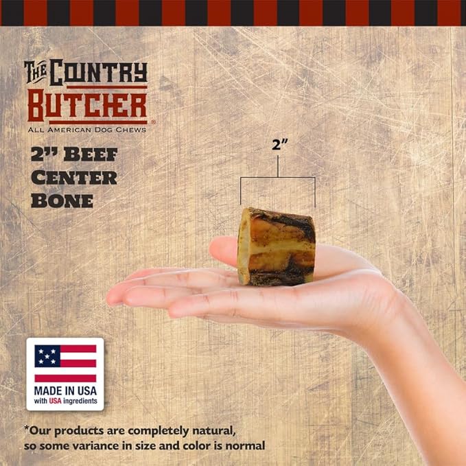 2" Beef Marrow Dog Bones for Aggressive Chewers, Small Breed Dog Treat, Natural, Tough, Chew Toy, Made in The USA, 6 Count-Mewly Pet