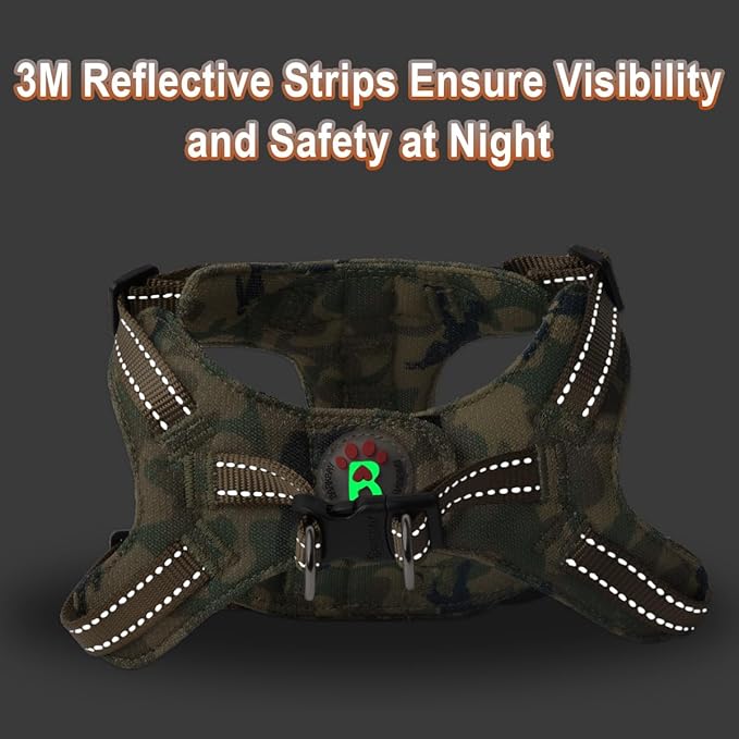 Dog Harness Step in Dog Vest Harness, Reflective Adjustable Puppy No Pull Harness Breathable Soft for Small and Medium Dogs Cats, Camo, S-Mewly Pet