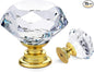 Ravinte 15 Pack Crystal Drawer Knobs - Glass Cabinet Knobs, Diamond Shaped, 30 mm with Gold Base