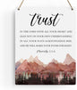 Proverbs 3:5-6 Christian Wall Decor Inspirational Decor Christian Gifts Bible Verse Wall Art Scripture Wooden Hanging Sign for Modern Home Office Bathroom Bedroom Wall Art Decoration 8 x 10 Inches