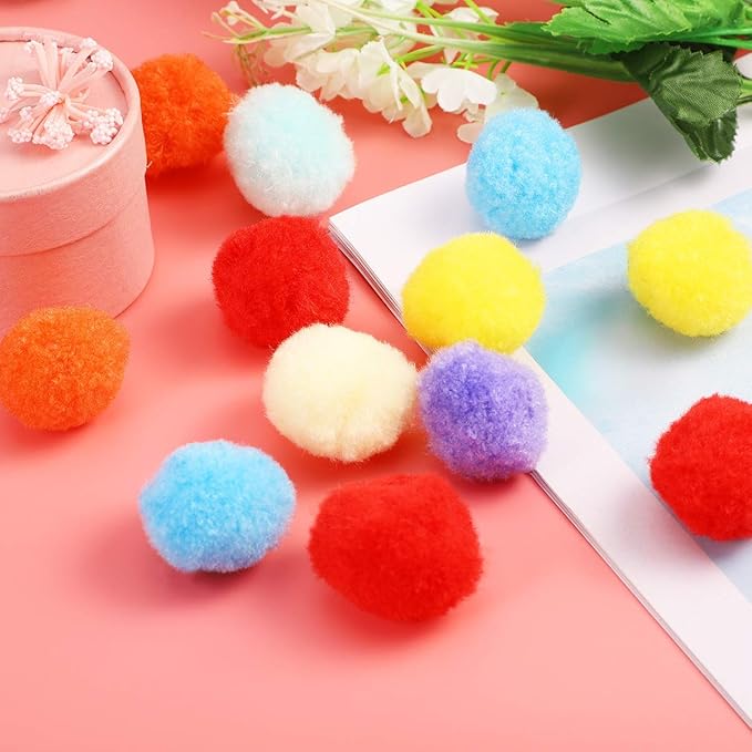 UEETEK 160PCS Cat Toys Assorted Color Soft Cat Toy Balls Kitten Toys Pompon Balls (Mix Color)-Mewly Pet