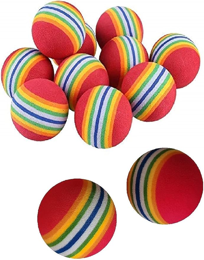Colorful Soft Foam Rainbow Play Balls for Pet Dog and Cat Toys (12)-Mewly Pet