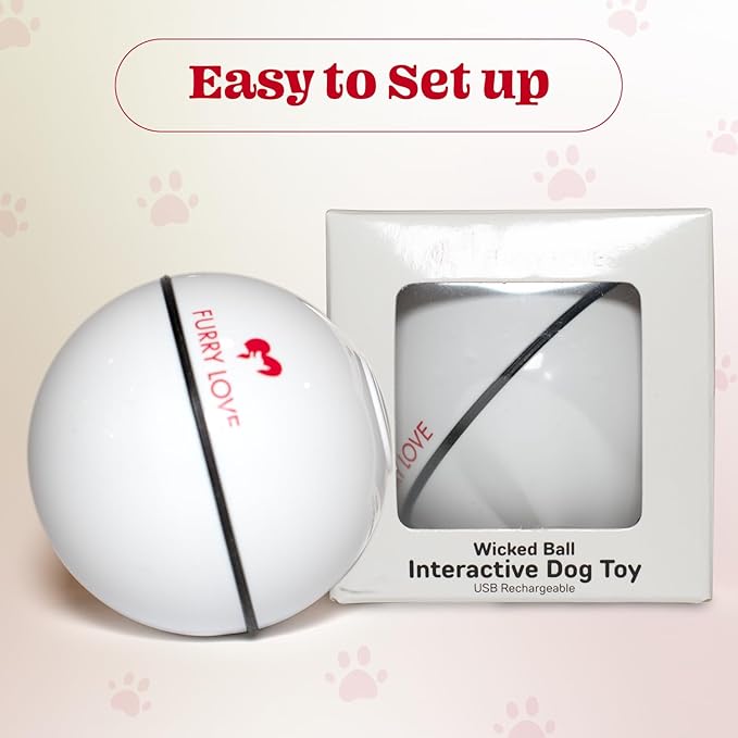 Wicked Ball - Smart Interactive Dog Ball for Solo Play - Electronic Self-Moving Dog Toys for Boredom - Rechargeable, Motion Activated - 35"-Mewly Pet