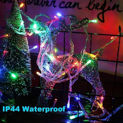 UL Certified Christmas String Lights, 500 LEDs Christmas Tree Light Indoor String Lights 8 Modes Fairy Twinkle Lights Sting with End-to-End Plug Multi Color (Clear Wire)