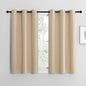 NICETOWN Blackout Curtain Panels for Bedroom, Bicotti Beige, 2 Panels, W29 x L36-inch, Thermal Insulated Grommet Top Blackout Draperies and Drapes for Basement