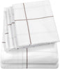 King Size Bed Sheets - 6 Piece 1500 Supreme Collection Fine Brushed Microfiber Deep Pocket King Sheet Set Bedding - 2 Extra Pillow Cases, Great Value, King, Window Pane White