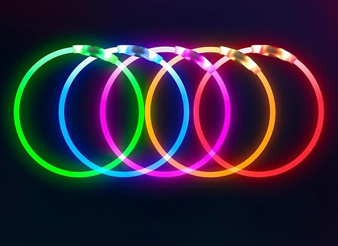 Led Dog Collar, BSEEN USB Rechargeable Flash Dog Necklace Light, Pet Safety Collar Makes Your Beloved Dogs Be Seen at Night for Small Medium Large Dogs(Red)-Mewly Pet