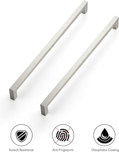 Ravinte 20 Pack 12-3/5 Inch Kitchen Square Cabinet Handles Satin Nickel Pulls Brushed Nickel Kitchen Cabinet Hardware Handles for Cupboard Drawer Pulls
