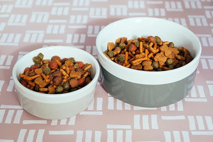 Waggo Dipper Ceramic Dog Bowl for Small and Large Breeds - Heavyweight and Durable Pet Food and Water Dish Crock, Dishwasher Safe, Modern (Dolphin, Large)-Mewly Pet