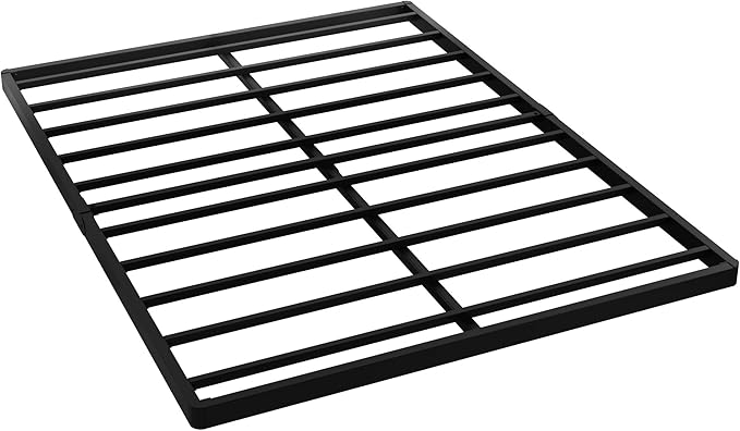Queen Size Box Spring 2 Inch Low Profile, Heavy Duty Metal Box Spring Bed Base Bunkie Board, Mattress Foundation, Easy Assembly, Noise Free, Black