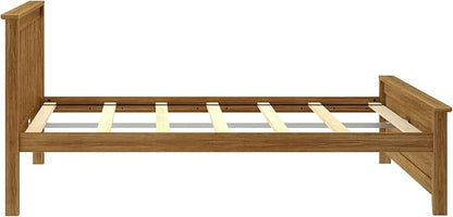 Plank+Beam Solid Wood Full Bed Frame, Platform Bed with Headboard, Pecan
